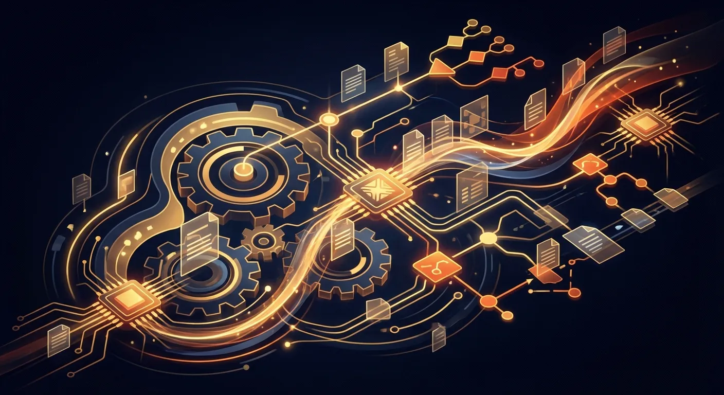 企業流程自動化 AI 的抽象視覺化呈現