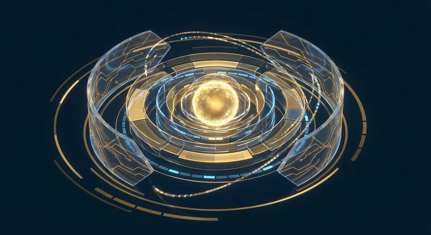 企業 AI 治理架構的抽象視覺化呈現