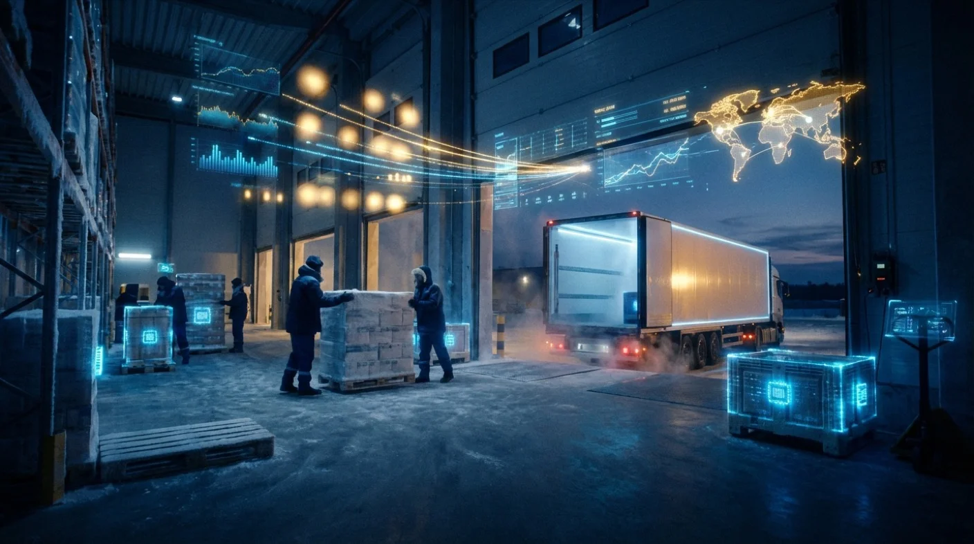 冷鏈物流 AI 系統的抽象視覺化呈現