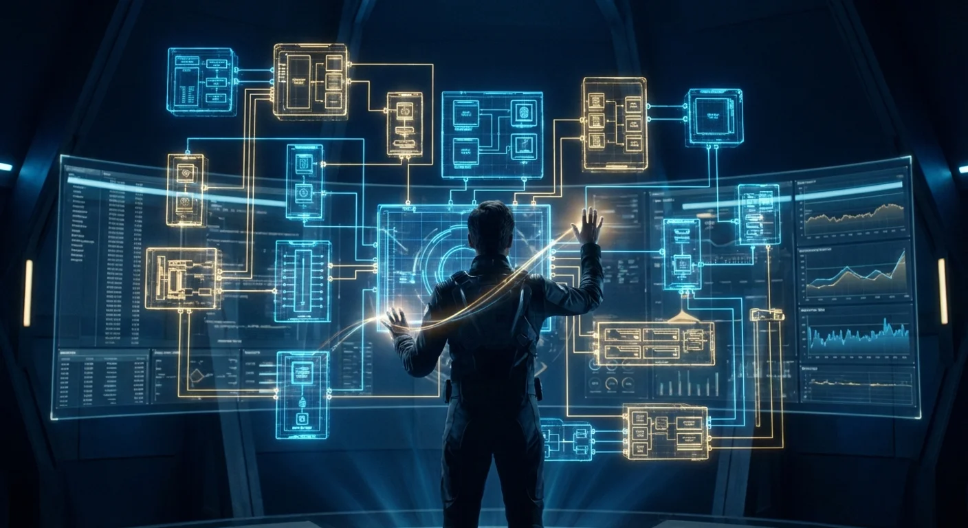 AI 時代 CTO 領導新範式示意圖：從管理大型團隊到協作 AI 代理