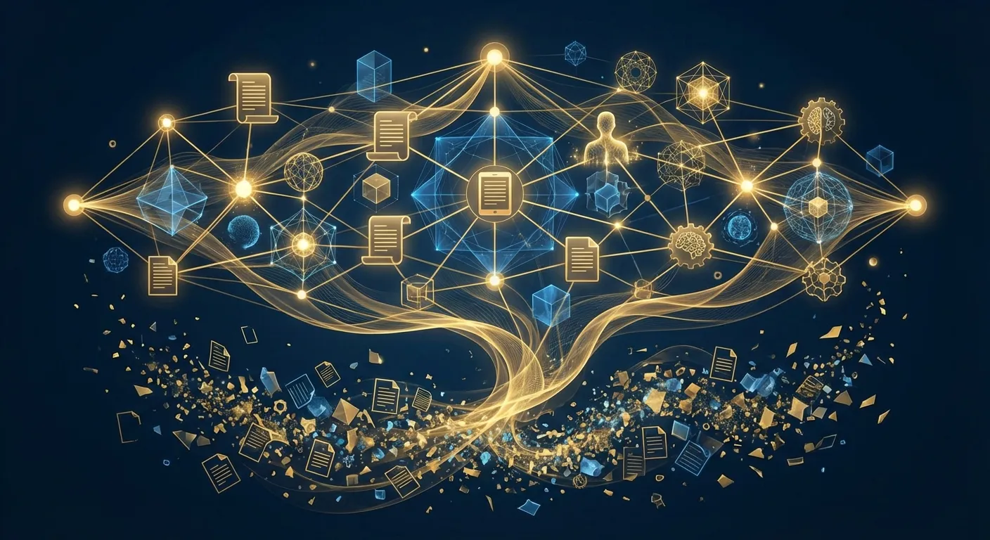 企業知識管理 AI 系統的抽象視覺化呈現