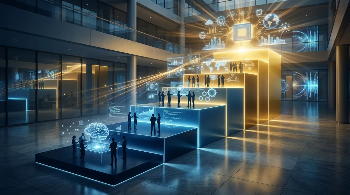 企業導入生成式 AI 的五階段實踐路徑示意圖