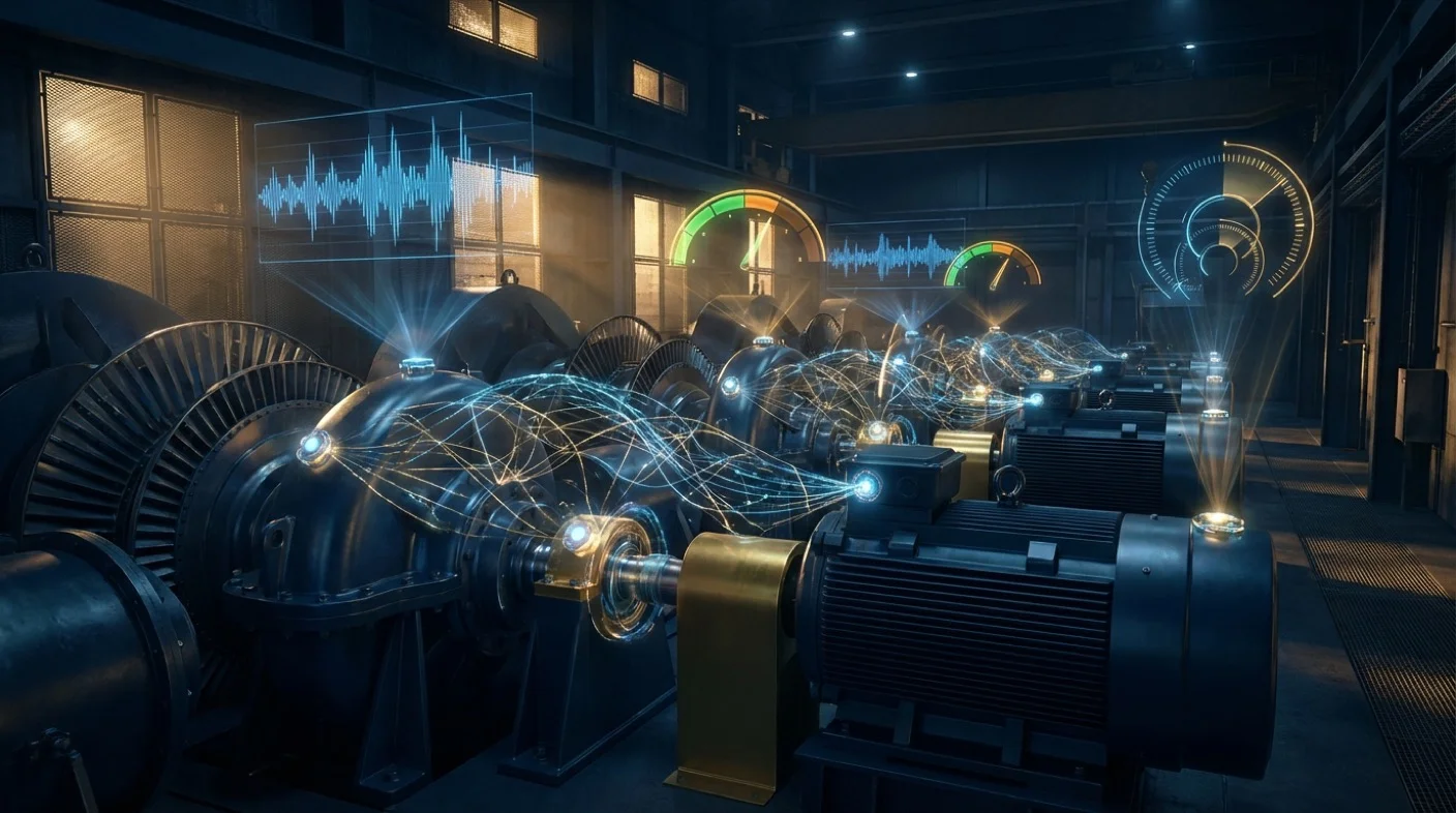 AI 預測性維護系統的抽象視覺化呈現