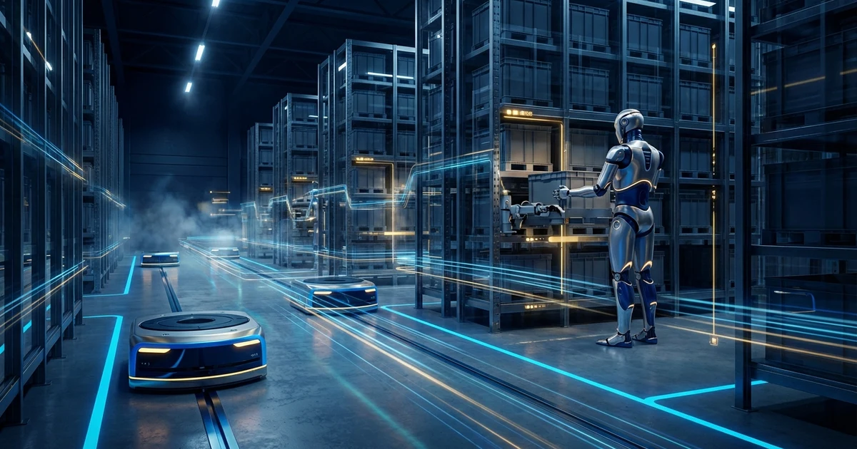 倉儲 AI 機器人自動化作業場景